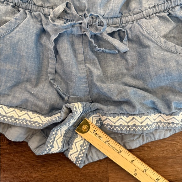Hollister Womens Strapless Embroidered Chambray Romper Tie Waist Size S - Picture 4 of 10